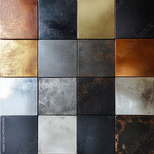 Metallic Square Panels in Various Colors