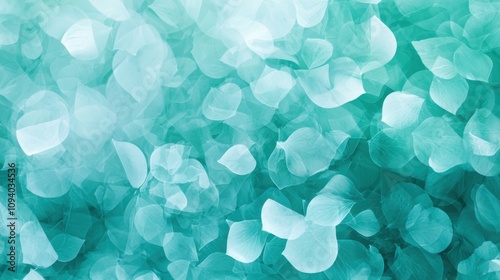 floral abstract Patterns. A serene background of translucent teal crystals creates an elegant, calming atmosphere, perfect for design or wellness themes.