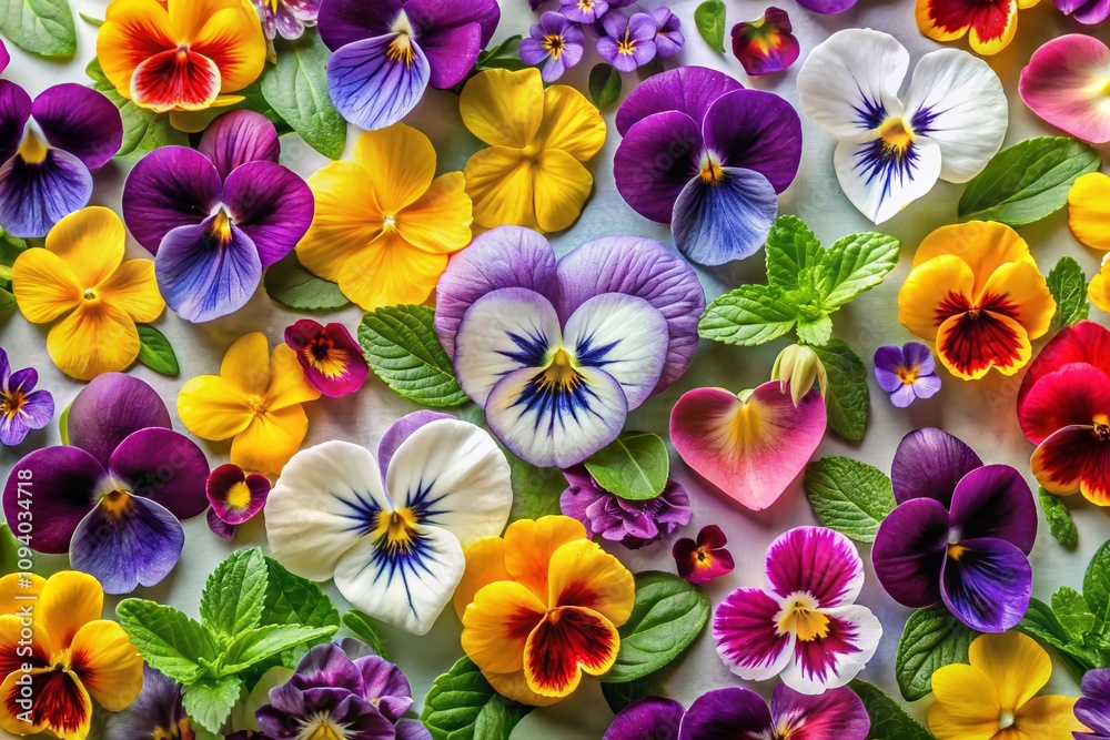 Stunning Spring Floral Pansy Heartsease Pattern Design Background for Fresh and Vibrant Seasonal Decor and Fashion Textiles Stunning Spring Floral Pansy Heartsease Pattern Design Background for Fresh and Vibrant Seasonal Decor and Fashion Textiles