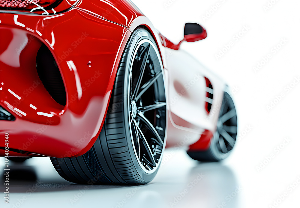 Generic and unbranded red luxury car isolated on a white background Generic and unbranded red luxury car isolated on a white background
