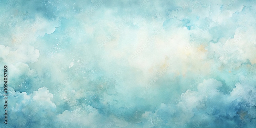Abstract Teal and White Watercolor Cloud Background Texture Abstract Teal and White Watercolor Cloud Background Texture