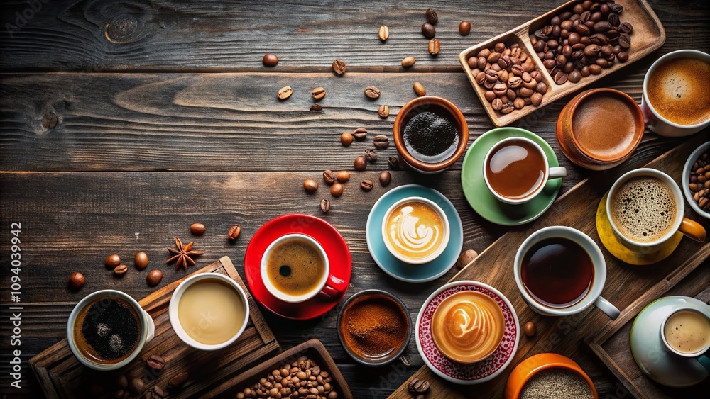 Stylish Coffee Cup Collection with Various Designs and Colors for Modern Beverage Lovers, Perfect for Marketing and Branding Purposes Stylish Coffee Cup Collection with Various Designs and Colors for Modern Beverage Lovers, Perfect for Marketing and Branding Purposes