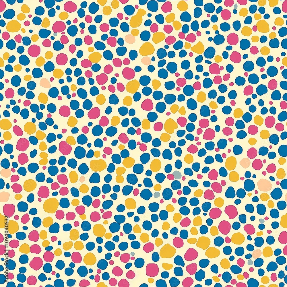 Seamless pattern of small confetti dots in bright pastel colors like pink, blue, and yellow Seamless pattern of small confetti dots in bright pastel colors like pink, blue, and yellow