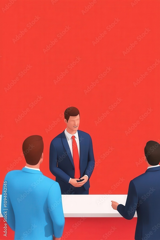 Professionals engaged in discussion at a modern workspace. Professionals engaged in discussion at a modern workspace.