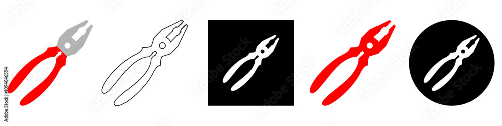 Pliers electrician, engineering tool vector pictogram sign icon symbol ui and ux design, glyphs and stroke line Pliers electrician, engineering tool vector pictogram sign icon symbol ui and ux design, glyphs and stroke line