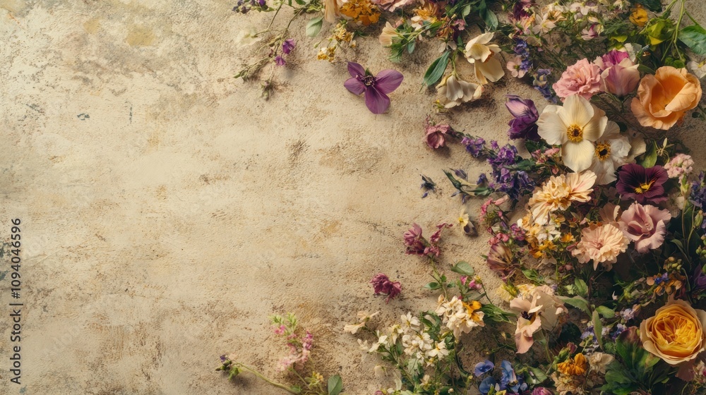 Floral arrangement on a textured background. Floral arrangement on a textured background.