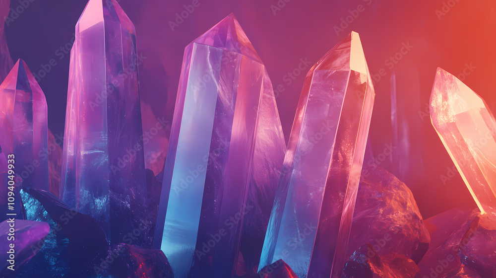 Abstract transparent blue crystal shapes. fantasy light background. digital fractal art. 3d rendering. Wondrous Crystal Maze. Illustration Abstract transparent blue crystal shapes. fantasy light background. digital fractal art. 3d rendering. Wondrous Crystal Maze. Illustration