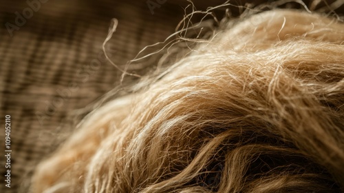 Closeup of Blonde Wavy Hair photo