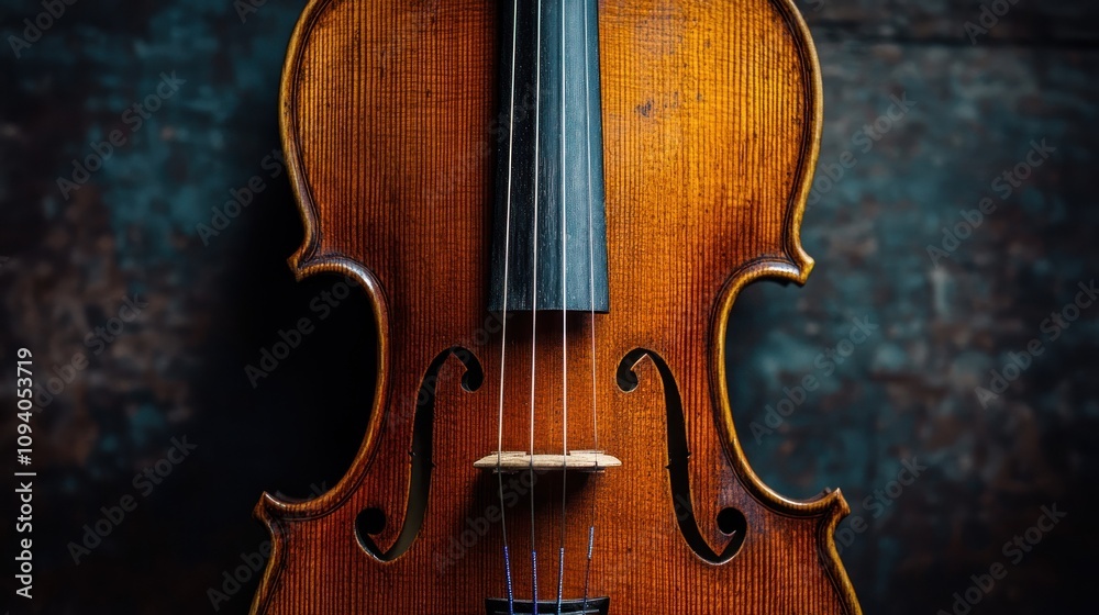 A close-up of a beautifully crafted wooden violin showcasing its intricate details. A close-up of a beautifully crafted wooden violin showcasing its intricate details.