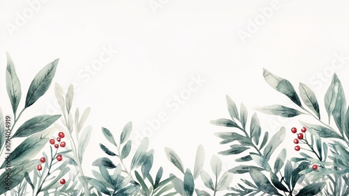 Abstract floral vector pattern with leaves and branches.