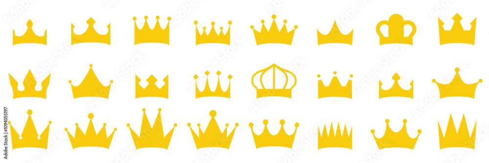 set of Crown icons, symbol of Winner award champion, leader success, royalty or luxury icon, good for brand or logo set of Crown icons, symbol of Winner award champion, leader success, royalty or luxury icon, good for brand or logo
