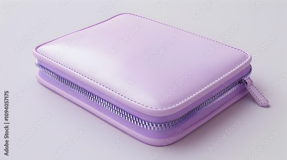 Blank Lavender Small Money Wallet Mockup Lying on White Background Blank Lavender Small Money Wallet Mockup Lying on White Background