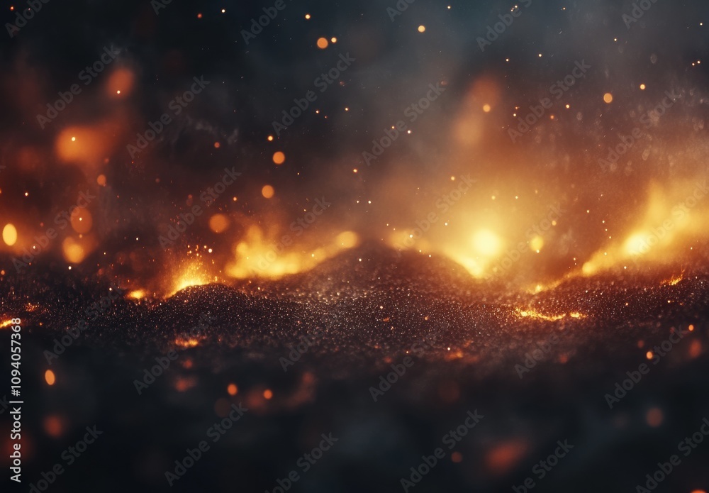 Captivating Close-up of Fiery Eruption with Glowing Embers and Sparkling Ashes in Motion, Creating a Dramatic Background for Various Visual Projects Captivating Close-up of Fiery Eruption with Glowing Embers and Sparkling Ashes in Motion, Creating a Dramatic Background for Various Visual Projects