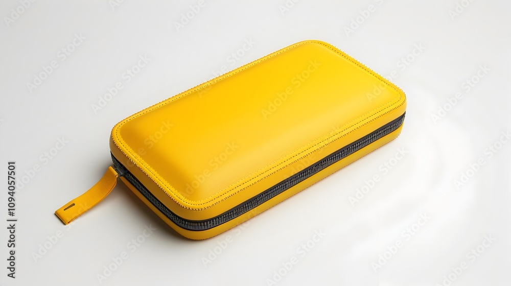 Sunshine Yellow Small Wallet Mockup with Zipper Moneybag Lying on Side 3D Rendering Sunshine Yellow Small Wallet Mockup with Zipper Moneybag Lying on Side 3D Rendering