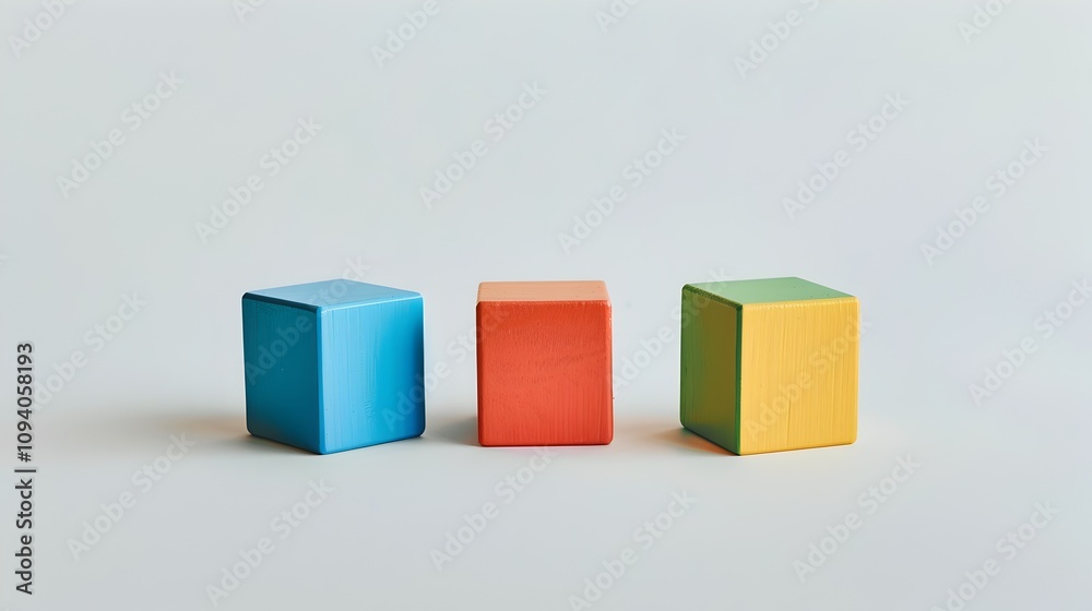 Vibrant Geometric Baby Toys on Pristine White Background in Hyper-Detailed,Professional Photography Vibrant Geometric Baby Toys on Pristine White Background in Hyper-Detailed,Professional Photography