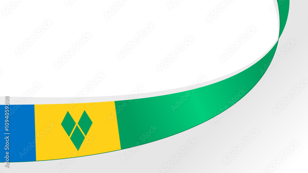 Fototapeta premium wavy Saint Vincent and Grenadines flag vector background with copy space for text. national day