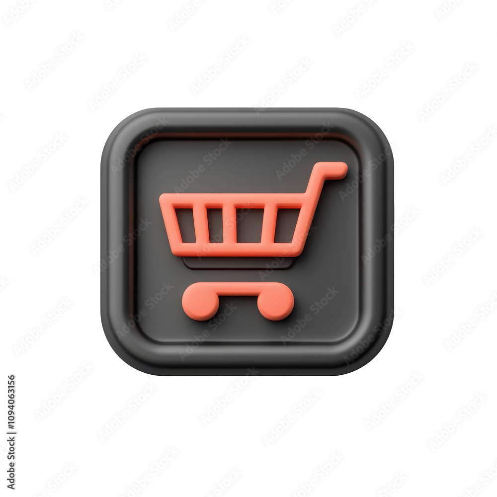 Minimalist Add to Cart Icon with Rounded Corners on Dark Background Minimalist Add to Cart Icon with Rounded Corners on Dark Background