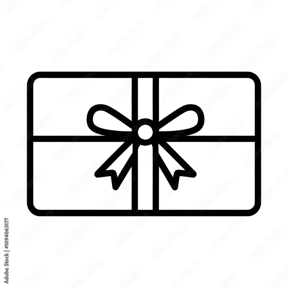 Minimalist Gift Card Icon with Thin Lines and Clean Design Minimalist Gift Card Icon with Thin Lines and Clean Design