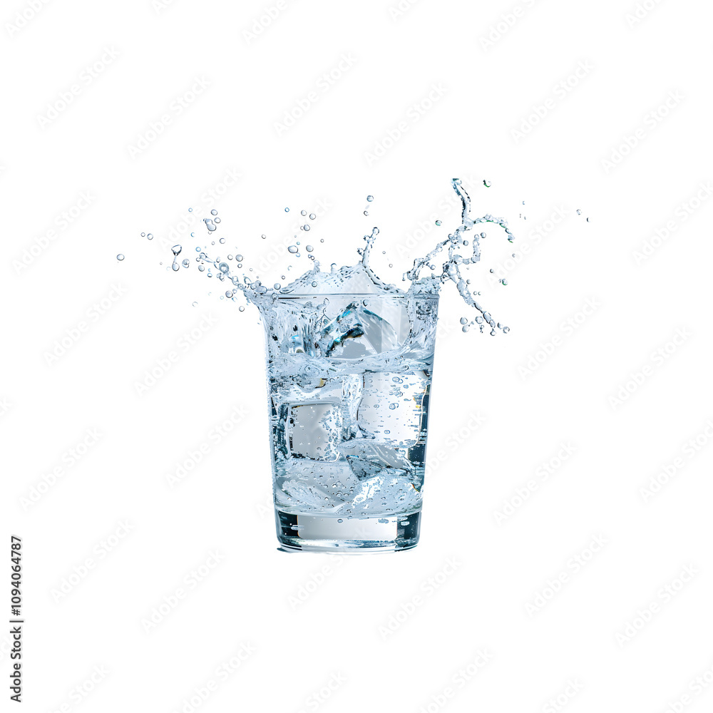 water splash in glasses isolated on white water splash in glasses isolated on white