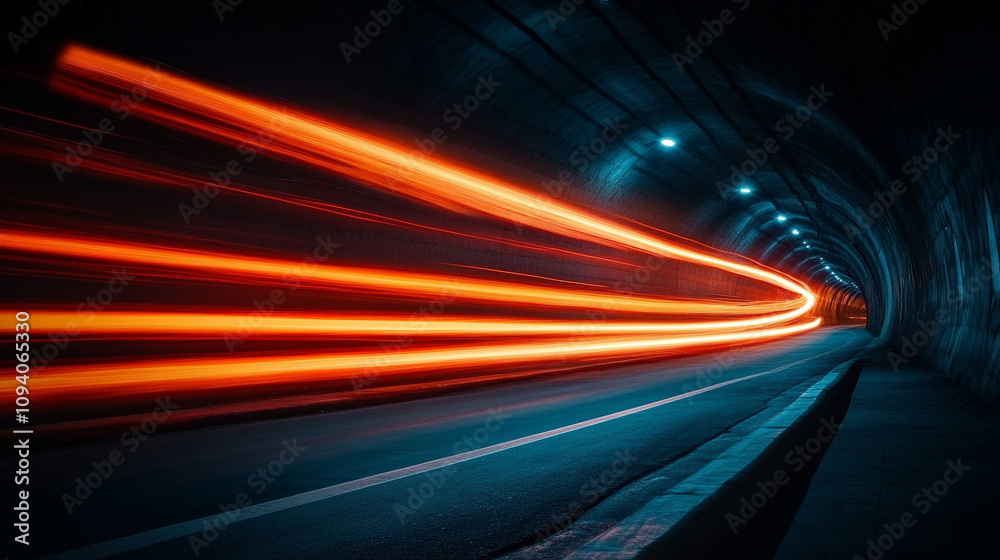 Abstract neon lights streaking through a dark tunnel, symbolizing movement, energy, and the intersection of technology and the unknown, creating a sense of depth and futuristic motion Abstract neon lights streaking through a dark tunnel, symbolizing movement, energy, and the intersection of technology and the unknown, creating a sense of depth and futuristic motion
