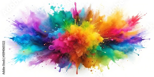 Vibrant Rainbow Powder Explosion A Colorful Burst of Creativity