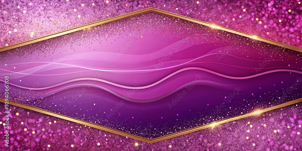 Elegant Purple and Gold Abstract Background with Glittering Texture and Wave Design Elegant Purple and Gold Abstract Background with Glittering Texture and Wave Design