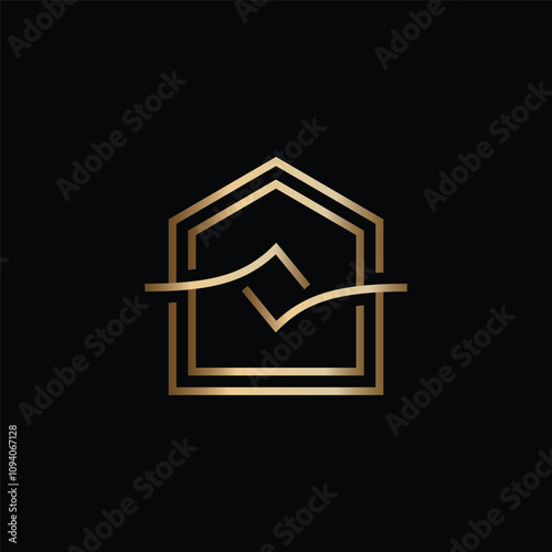 Minimalist Luxury House Logo Vector Illustration