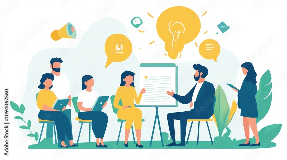 Business Meeting Presentation Illustration Business Meeting Presentation Illustration