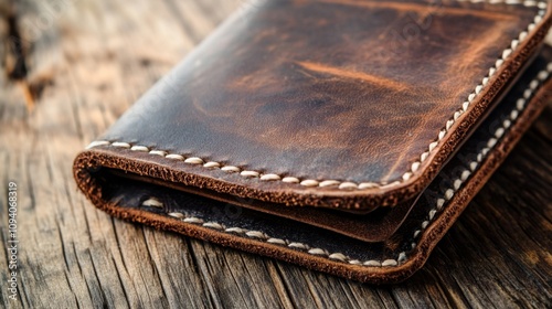 Handcrafted Brown Leather Wallet - Exquisite Detail