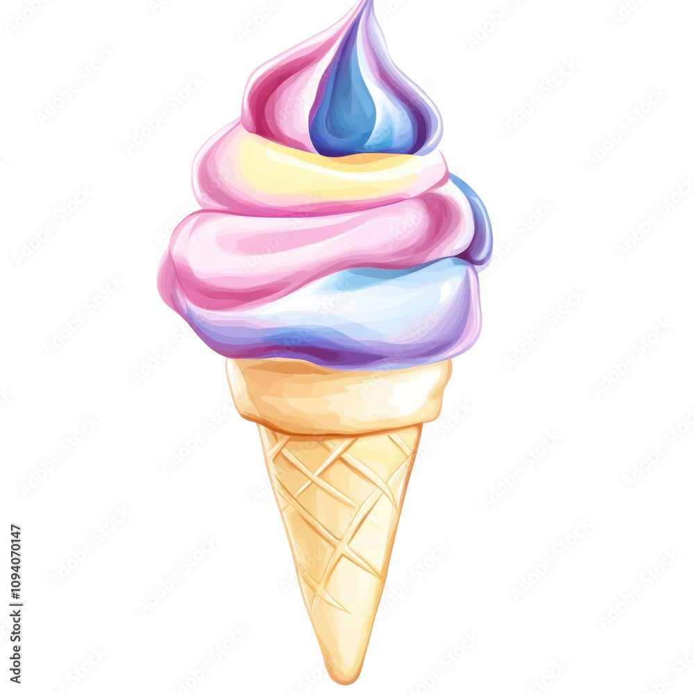 Colorful Ice Cream Cone Delight Colorful Ice Cream Cone Delight