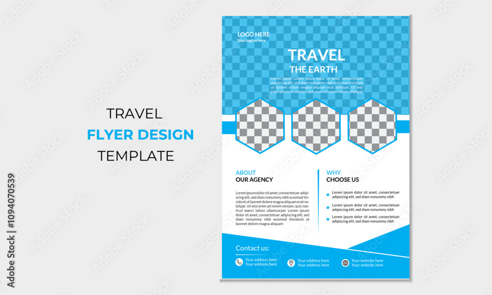 Travel Agency Promotional Flyer Design Template, Vector design Travel flyer template
Travel Agency Promotional Flyer Design Template, Vector design Travel flyer template