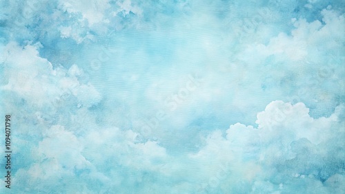 Serene Aqua Sky with Soft, Dreamlike Cloudscape Texture