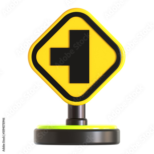 left road traffic sign 3d icon illustration 