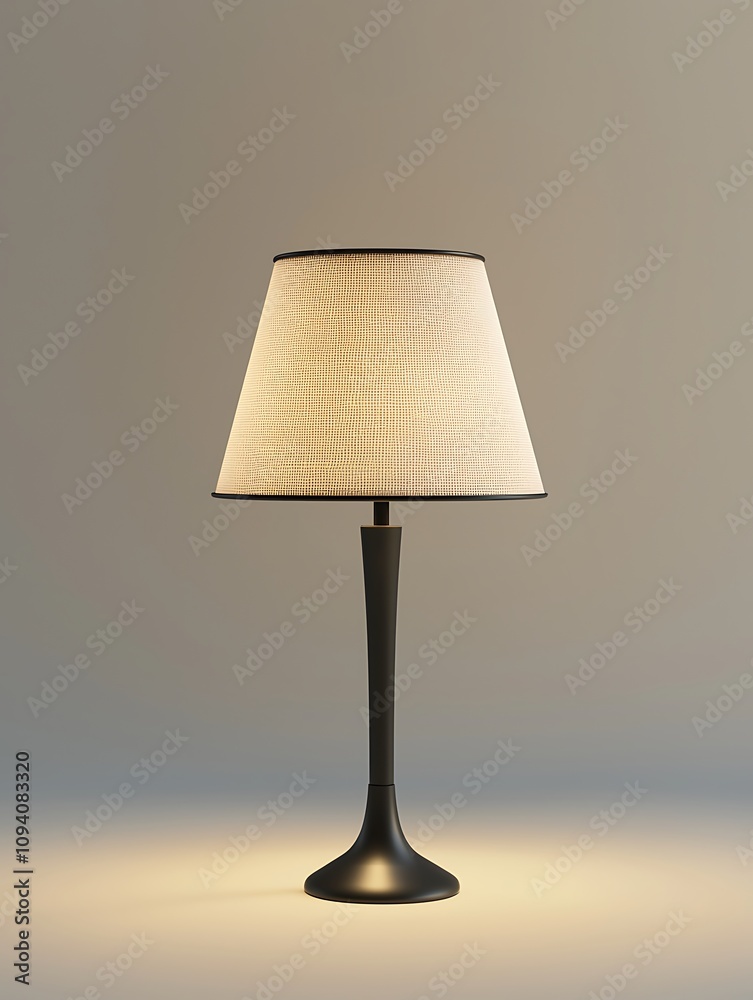 A stylish lamp with a textured shade emits a warm glow, adding elegance and ambiance to any space. A stylish lamp with a textured shade emits a warm glow, adding elegance and ambiance to any space.