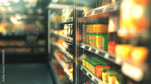 Wallpaper Mural Motion blur background of a shopping center with window shops and glass Torontodigital.ca