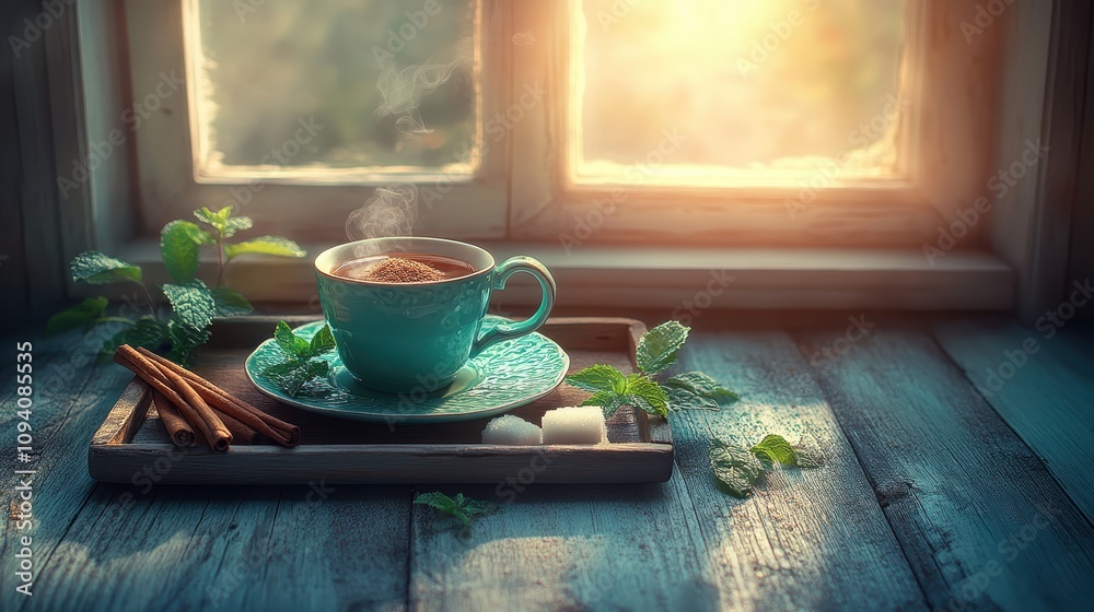 Warm Morning Tea Cozy Cup Mint Cinnamon Sunlight Warm Morning Tea Cozy Cup Mint Cinnamon Sunlight