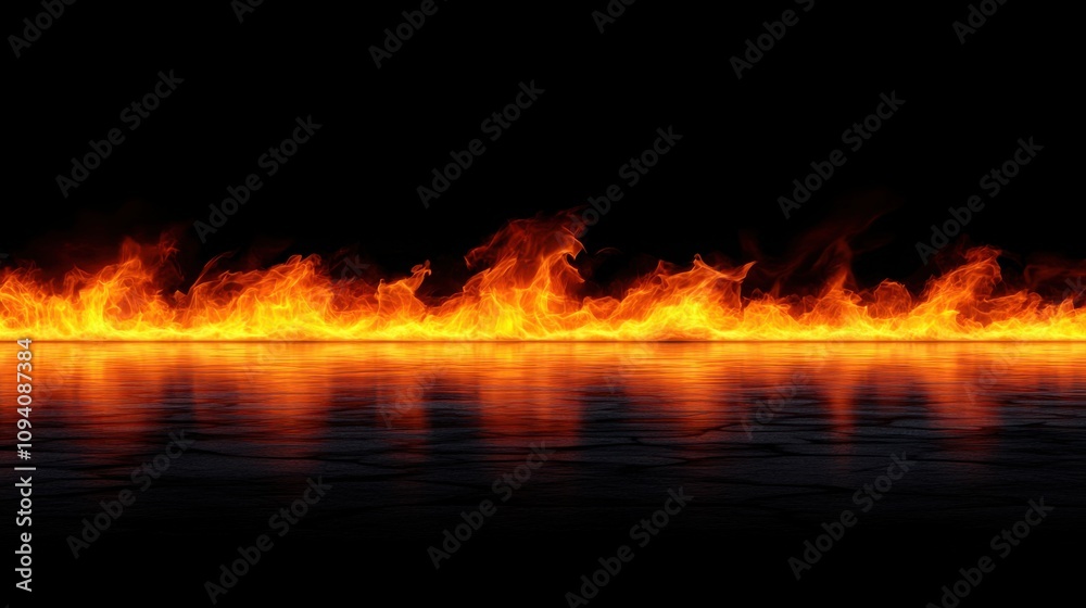 Flames reflected on a glossy black surface, creating a dynamic and fiery visual ideal for banners, backgrounds, and dramatic designs.
Flames reflected on a glossy black surface, creating a dynamic and fiery visual ideal for banners, backgrounds, and dramatic designs.