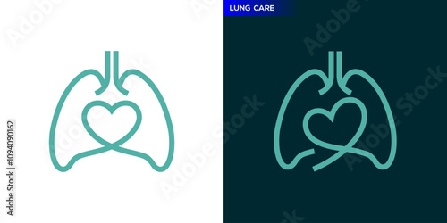 Lung care logo. Medical, treatment, doctor. Icon symbol design template EPS 10.