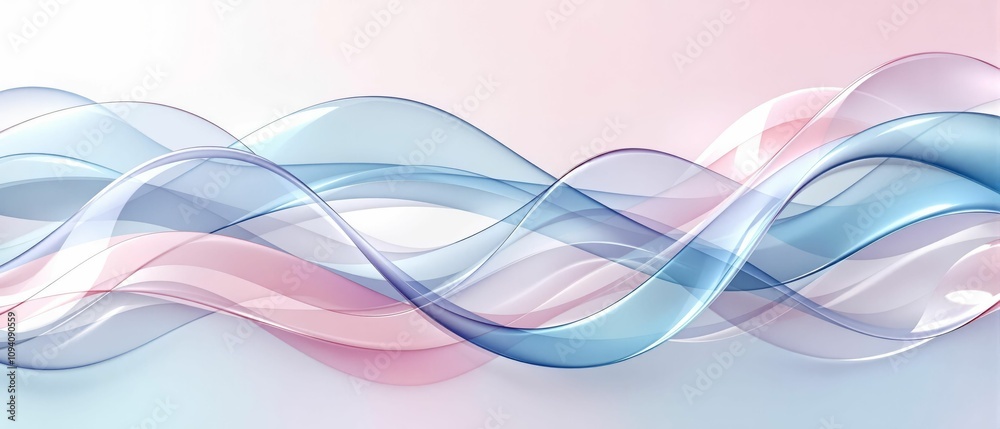 Abstract wavy background with soft pink and blue gradient colors, Glass transparent 3D waves, minimalist fashion design, concept backdrop Abstract wavy background with soft pink and blue gradient colors, Glass transparent 3D waves, minimalist fashion design, concept backdrop