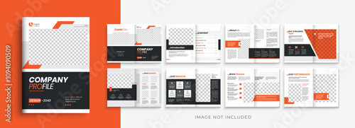 Company Profile brochure template design, modern minimal A4 template layout with creative shape