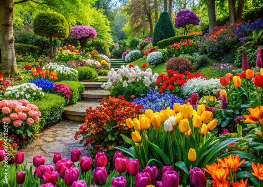 Vibrant Front View of Fresh Flowers in a Colorful Garden Setting, Showcasing Nature's Beauty and the Art of Floral Arrangement for Fashion-Inspired Photography Vibrant Front View of Fresh Flowers in a Colorful Garden Setting, Showcasing Nature's Beauty and the Art of Floral Arrangement for Fashion-Inspired Photography