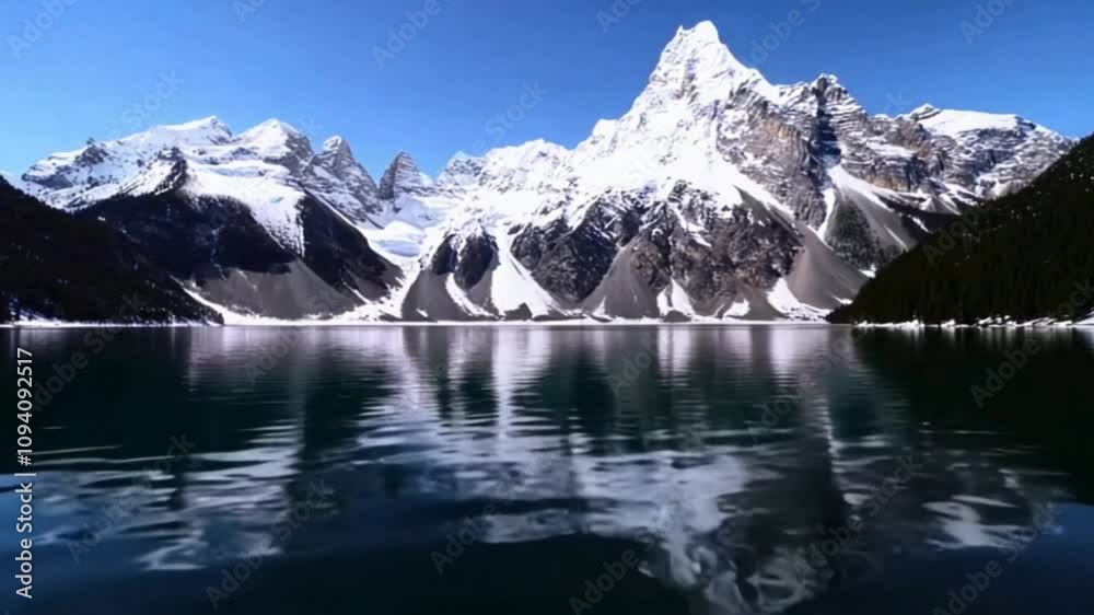 Majestic Mountain Reflection in a Serene Lake Majestic Mountain Reflection in a Serene Lake