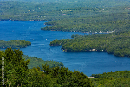 View of Lake Sunapee from the top of Mt. Sunapee.