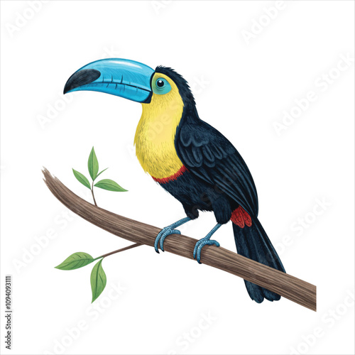 colorful toucan bird clipart with white background