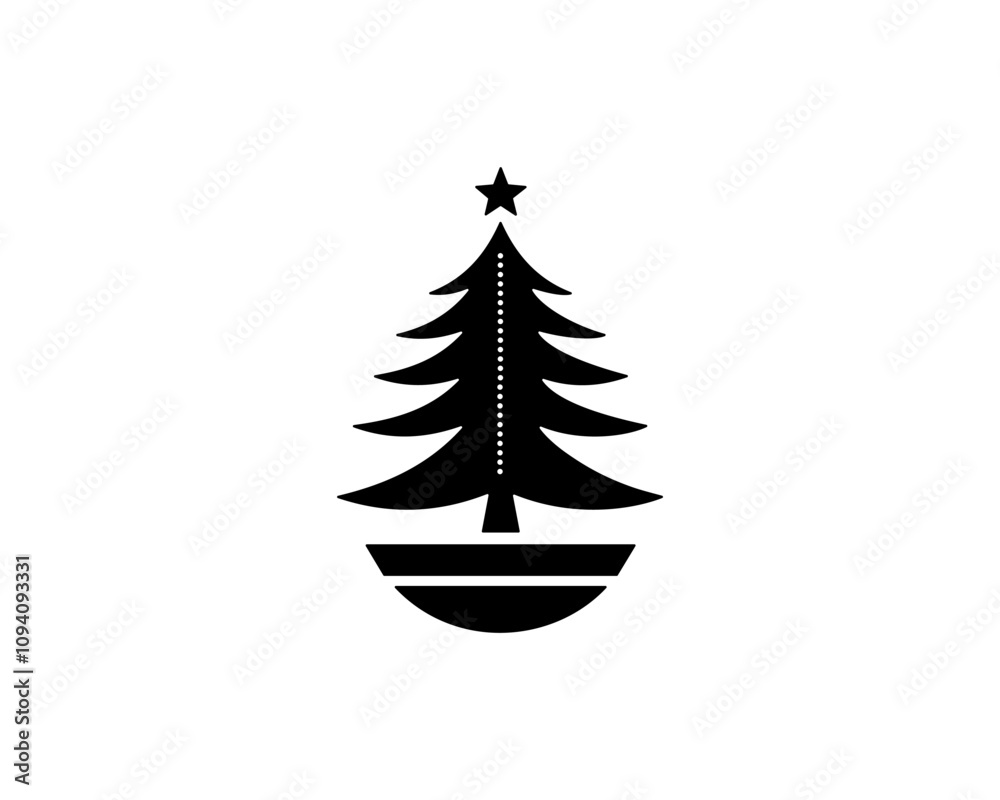 silhouette Christmas tree icon vector design illustration. Black color Christmas tree logo silhouette Christmas tree icon vector design illustration. Black color Christmas tree logo