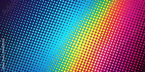 Vibrant Halftone Dots Background with Right-Aligned Main Subject and Ample Copy Space for Creative Projects and Graphic Design Applications