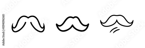 Outline drawing of a mustache, symbolizing masculinity or style.