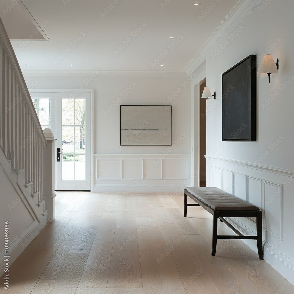 Obraz premium Elegant Foyer with Natural Light and Minimalist Design