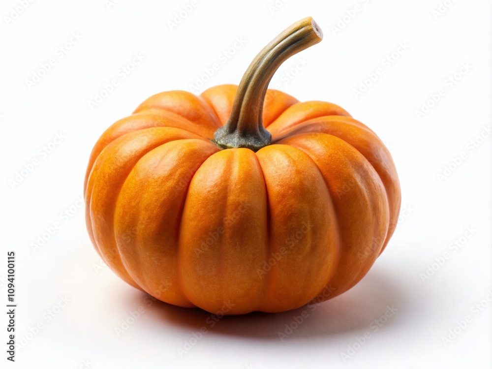 Vibrant Single Mini Pumpkin Isolated on White Background Perfect for Fall Decor, Harvest Themes, and Seasonal Celebrations with a Touch of Nature's Beauty Vibrant Single Mini Pumpkin Isolated on White Background Perfect for Fall Decor, Harvest Themes, and Seasonal Celebrations with a Touch of Nature's Beauty