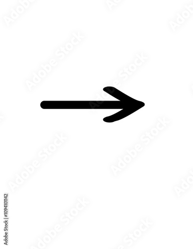 Hand drawn arrow. Straight arrow illustration graphic element